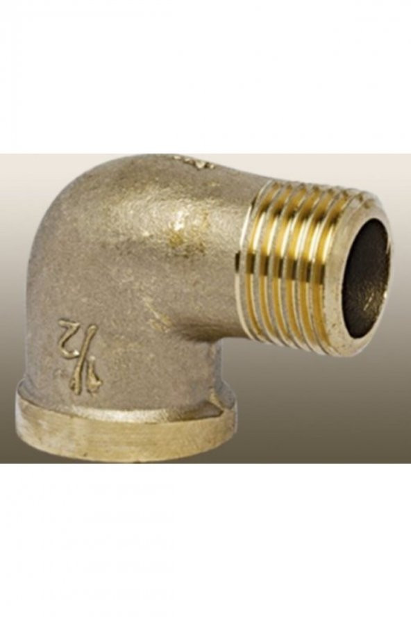 Sarı Pirinç Kuyruklu Dirsek 1/2" Inç ürün görseli 1