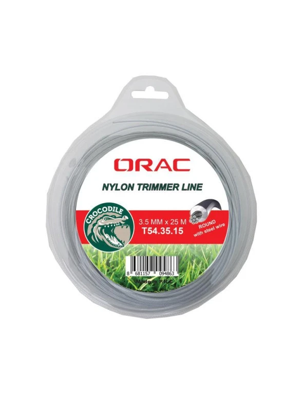 Orac 3.50 mm 24 mt.Yuvarlak Telli Gri Tırpan Misinası ürün görseli 1