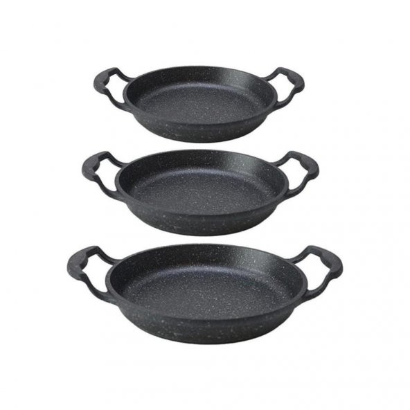 Eda Cookwear Asya Kapaksız Granit Döküm 3 Parça Sahan Seti ürün görseli 1