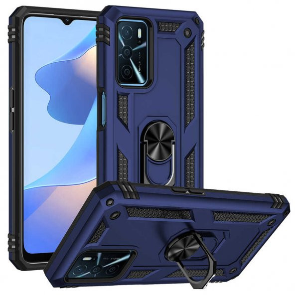 Oppo A16 Kılıf Yüzüklü Magnetic Antişok Korumalı Silikon Kapak ürün görseli 1
