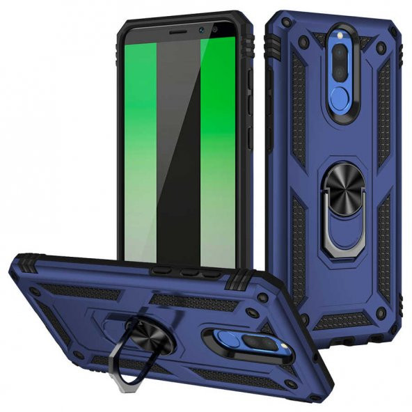 Huawei Mate 10 Lite Kılıf Yüzüklü Magnetic Antişok Korumalı Silikon Kapak ürün görseli 1