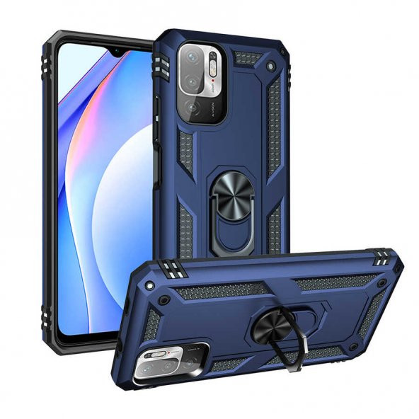 Xiaomi Redmi Note 10 5G Kılıf Yüzüklü Magnetic Antişok Korumalı Silikon Kapak ürün görseli 1