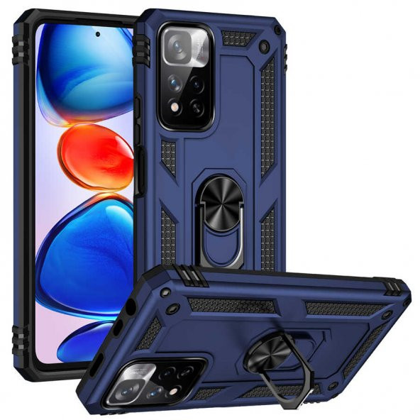 Xiaomi Redmi Note 11 Pro Plus Kılıf Yüzüklü Magnetic Antişok Korumalı Silikon Kapak ürün görseli 1