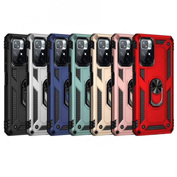 Xiaomi Redmi Note 11 5G Kılıf Yüzüklü Magnetic Antişok Korumalı Silikon Kapak ürün görseli 1