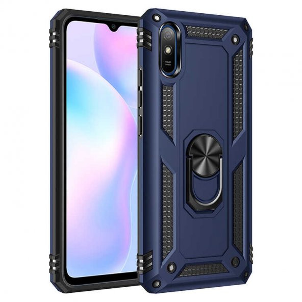 Xiaomi Redmi 9A Kılıf Yüzüklü Magnetic Antişok Korumalı Silikon Kapak ürün görseli 1