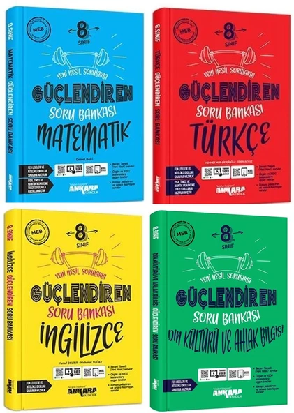 Ankara 2025 8. Sınıf Matematik + Türkçe + Din + İngilizce Güçlendiren Soru Seti 4 Kitap ürün görseli 1