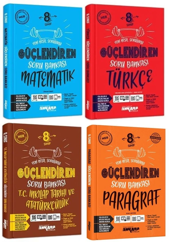 Ankara 2025 8. Sınıf Matematik + Türkçe + İnkılap + Paragraf Soru Seti 4 Kitap ürün görseli 1
