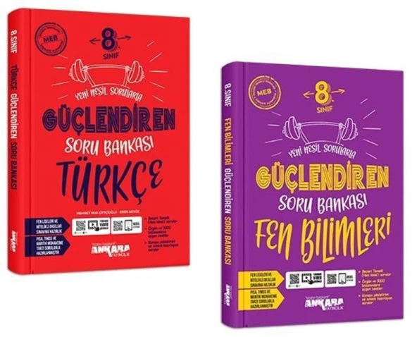 Ankara 2025 8. Sınıf Türkçe + Fen Bilimleri Güçlendiren Soru Seti 2 Kitap ürün görseli 1