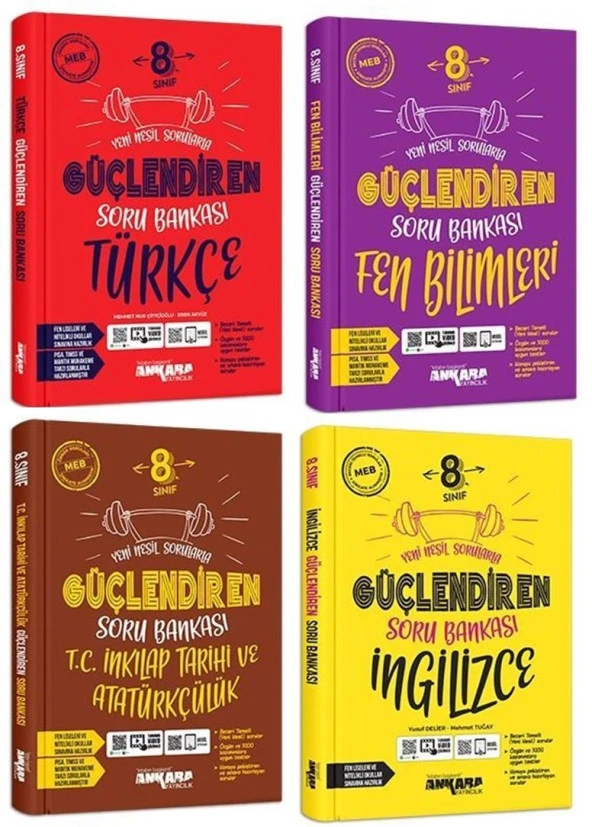 Ankara 2025 8. Sınıf İnkılap + Türkçe + Fen + İngilizce Soru Seti 4 Kitap ürün görseli 1