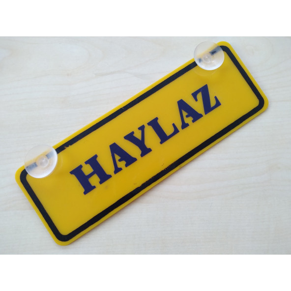 DEKOR SARI PLAKA - HAYLAZ (22x7.5cm) vantuzlu Pleksi ,Dekor Levha, DEKOR PLAKA ürün görseli 1