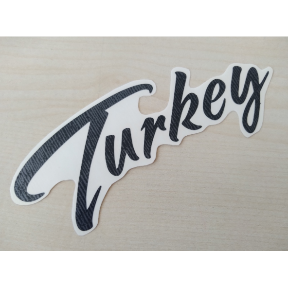 TURKEY STİCKER SİYAH 13,5x5cm TURKEY YAZISI, TURKEY ETİKETİ, TURKEY ÇIKARTMASI ürün görseli 1