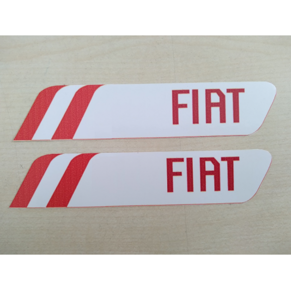 FİAT STİCKER 2li Takım 11,5x2,5cm AYNA STİCKER FİAT YAZISI - FİAT ARMASI, ETİKETİ, ÇIKARTMASI ürün görseli 1