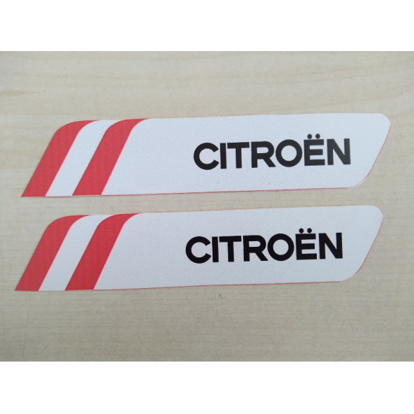CİTROEN STİCKER 2li Takım 11.5x2.5cm AYNA STİCKER CİTROEN YAZISI ARMASI ETİKETİ ÇIKARTMASI ürün görseli 1