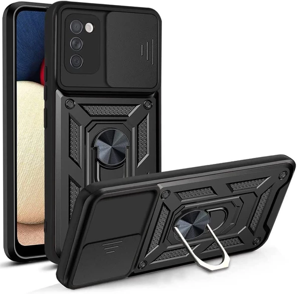 Gpack Samsung Galaxy A03S Kılıf Tank Aramid Sürgülü Vega YüzüklüNano ürün görseli 1