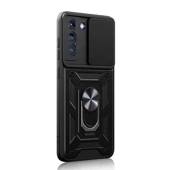Gpack Samsung Galaxy S21 FE Kılıf Tank Aramid Sürgülü Vega YüzüklüNano ürün görseli 1