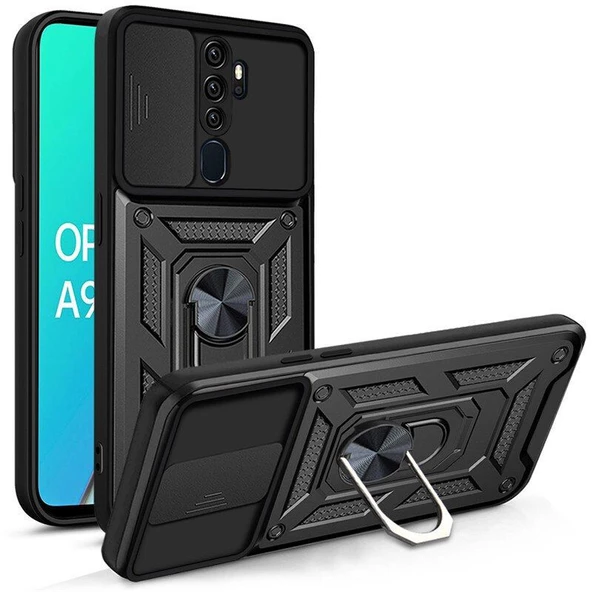 Gpack Oppo A9 2020 Kılıf Tank Aramid Sürgülü Vega YüzüklüNano ürün görseli 1