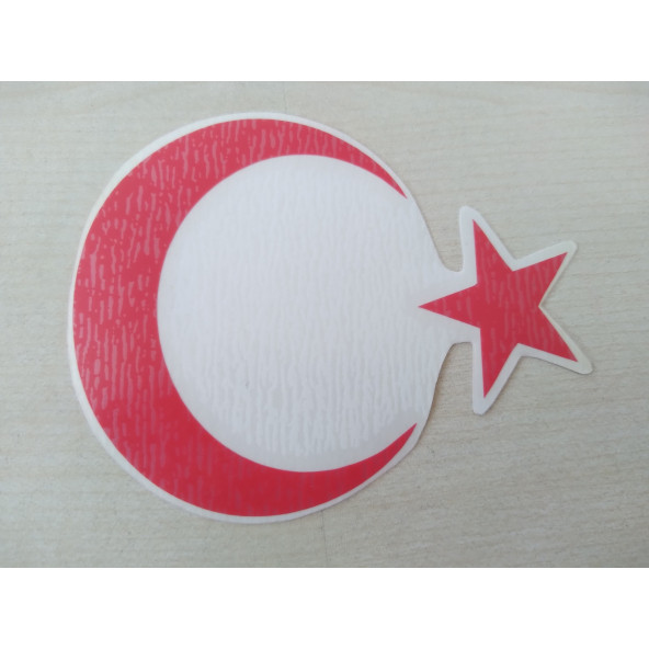 AY YILDIZ STİCKER KIRMIZI 9x7cm TÜRK BAYRAĞI STİCKER - AYYILDIZ ETİKETİ - TÜRK BAYRAĞI ÇIKARTMASI ürün görseli 1