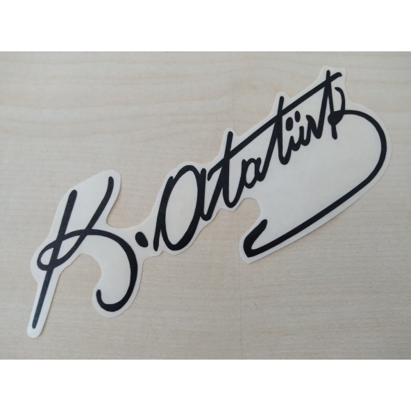K. ATATÜRK STİCKER Siyah 15,5x5,5cm ATATÜRK İMZASI STİCKER, ATATÜRK ETİKETİ, ATATÜRK ÇIKARTMASI ürün görseli 1