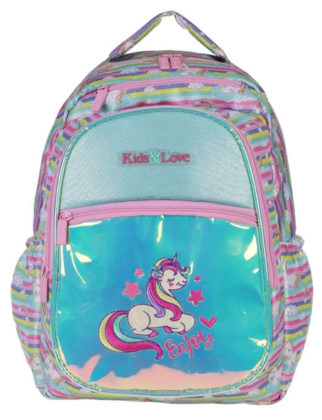 Kaukko Kids&Love Unicorn Aynalı Simli İlkokul Sırt Çantası ürün görseli 1