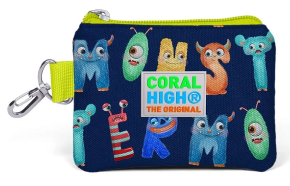 Coral High Sevimli Harfler Desenli Bozuk Para Çantası - Erkek Çocuk ürün görseli 1
