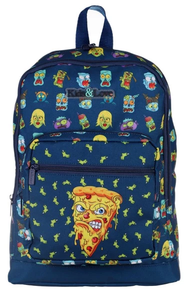 Kaukko Kids&Love Lacivert Zombie Pizza İlkokul Sırt Çantası - Erkek Çocuk ürün görseli 1