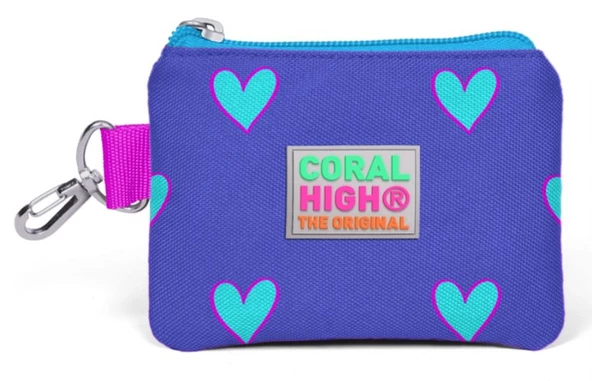 Coral High Kalp Desenli Bozuk Para Çantası - Kız Çocuk ürün görseli 1