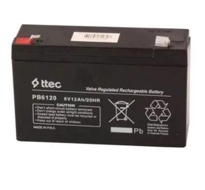 Ttec 6V 12Ah 20HR Bakımsız Kuru Akü (01/2025 Üretimi) ürün görseli 1