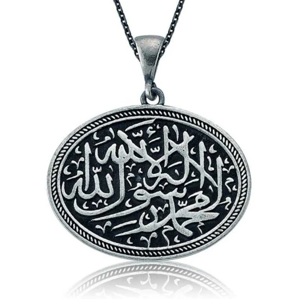 Gümüş Kelime-i Tevhid Bayan Kolye - Resim 2