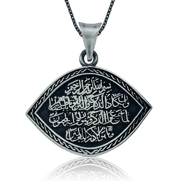 Gümüş Nazar Duası Bayan Kolye ürün görseli 1