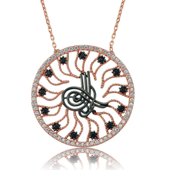 Gümüş Tuğralı Güneş Bayan Kolye ürün görseli 1