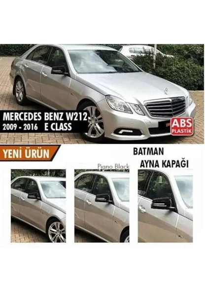 Mercedes E Class W212 Batman Yarasa Ayna Kapağı Piano Black 2009-2016 ürün görseli 1
