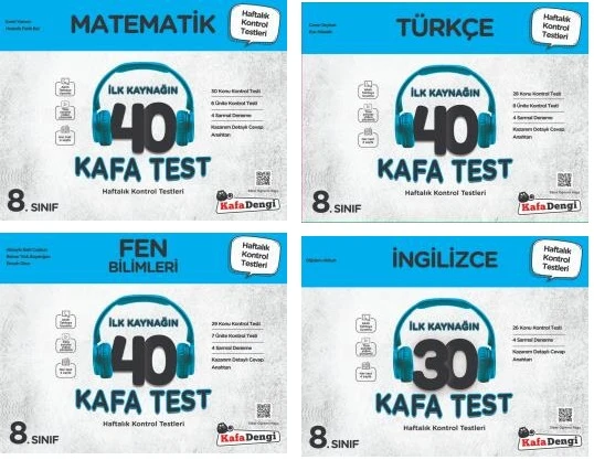 Kafadengi 2025 8. Sınıf Lgs Matematik + Türkçe + Fen + İngilizce Kafa Test Seti 4 Kitap ürün görseli 1