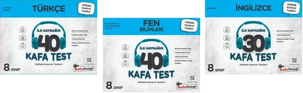 Kafadengi 2025 8. Sınıf Lgs Fen + Türkçe + İngilizce Kafa Test Seti 3 Kitap ürün görseli 1