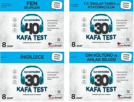 Kafadengi 2025 8. Sınıf Lgs Fen + İngilizce + İnkılap + Din Kafa Test Seti 4 Kitap ürün görseli 1
