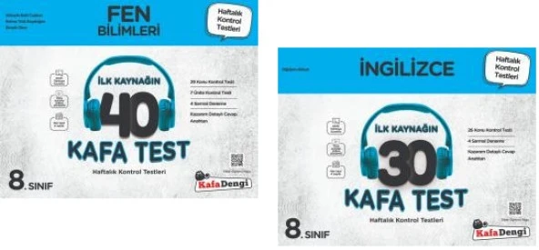 Kafadengi 2025 8. Sınıf Lgs Fen Bilimleri + İngilizce Kafa Test Seti 2 Kitap ürün görseli 1