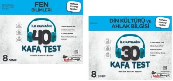 Kafadengi 2025 8. Sınıf Lgs Fen Bilimleri + Din Kültürü Kafa Test Seti 2 Kitap ürün görseli 1