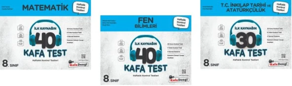 Kafadengi 2025 8. Sınıf Lgs Matematik + Fen + İnkılap Kafa Test Seti 3 Kitap ürün görseli 1