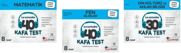 Kafadengi 2025 8. Sınıf Lgs Matematik + Fen + Din Kafa Test Seti 3 Kitap ürün görseli 1