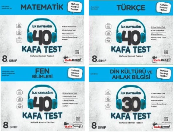 Kafadengi 2025 8. Sınıf Lgs Matematik + Türkçe + Fen + Din Kafa Test Seti 4 Kitap ürün görseli 1