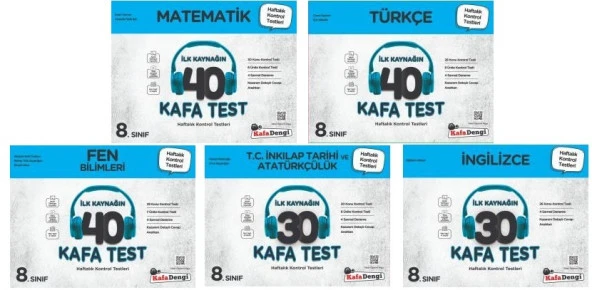 Kafadengi 2025 8. Sınıf Lgs Matematik + Türkçe + Fen + İngilizce + İnkılap Kafa Test Seti 5 Kitap ürün görseli 1