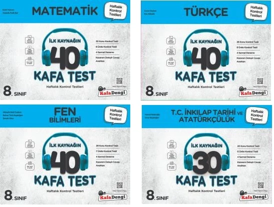 Kafadengi 2025 8. Sınıf Lgs Matematik + Türkçe + Fen + İnkılap Kafa Test Seti 4 Kitap ürün görseli 1