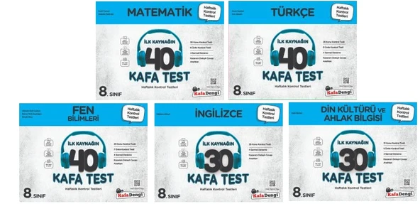 Kafadengi 2025 8. Sınıf Lgs Matematik + Türkçe + Fen + İngilizce + Din Kafa Test Seti 5 Kitap ürün görseli 1