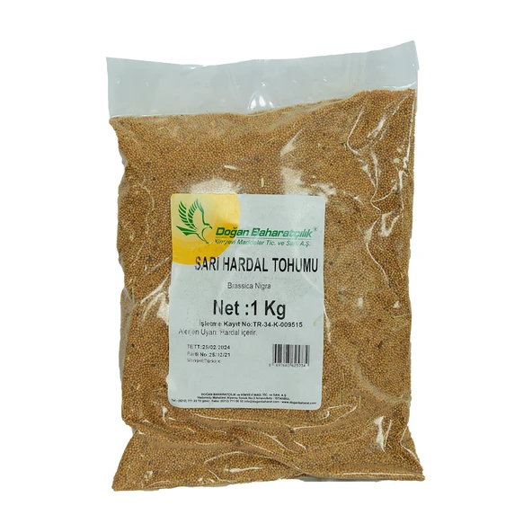 Hardal Tohumu Tane Doğal Sarı 1000 Gr Paket ürün görseli 1