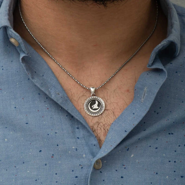 ​​Gümüş Hilal Bozkurt Kolye ürün görseli 1