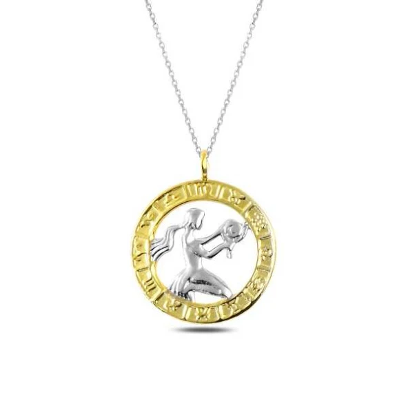 ​Gümüş Gold Başak Burcu Kolye ürün görseli 1