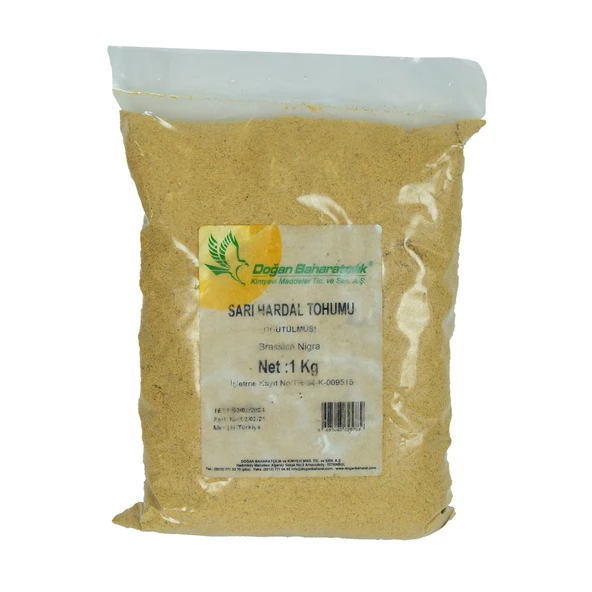 Hardal Tohumu Öğütülmüş Doğal Sarı 1000 Gr Paket ürün görseli 1