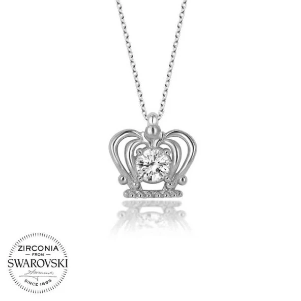 Swarovski Taşlı Gümüş Melek Bayan Kolye - Resim 2