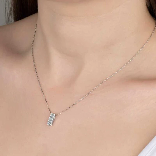Swarovski Taşlı Gümüş Sırataş Bayan Kolye ürün görseli 1