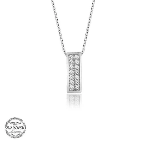 Swarovski Taşlı Gümüş Sırataş Bayan Kolye - Resim 2