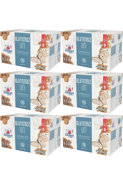 Sinangil Glutensiz Un 30kg (30000GR) Kutu Çölyak Diyetine Uygun (6PKx5KG) ürün görseli 1